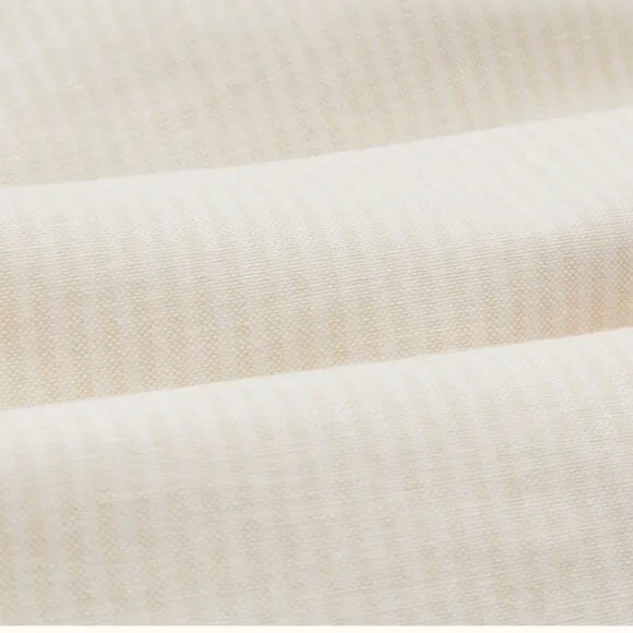 Drakes - Cream Ticking Stripe Cotton Oxford Cloth Button-Down Shirt - Size 15 - Picture 5 of 8